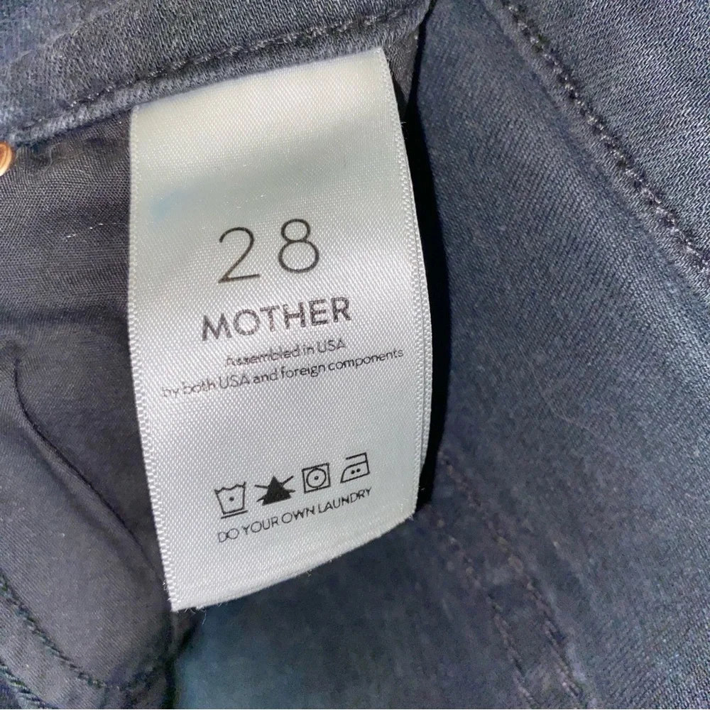 Mother Insider Crop Step Fray High Rise Asymmetrical Raw Hem Jeans in Not Guilty - Picture 9 of 10